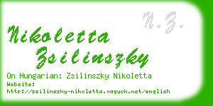 nikoletta zsilinszky business card